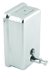 Dispensador de jabón líquido manual vertical de acero inoxidable 1,1 L