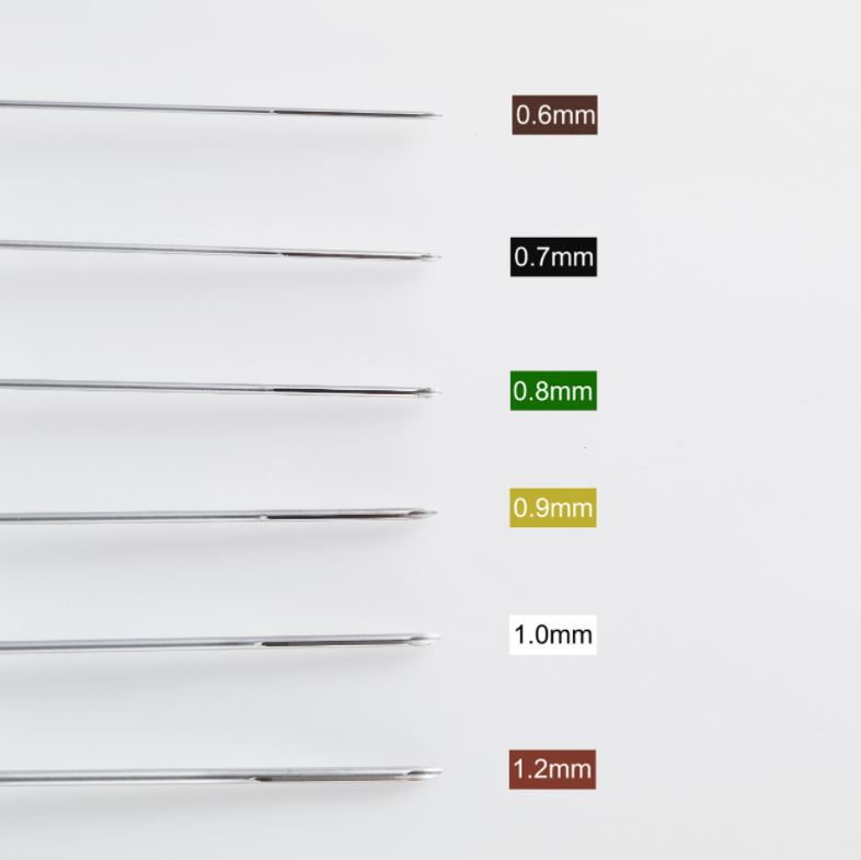 Agujas para implantador de pelo KNU 1.0mm, canal ancho. Caja de 10 unidades