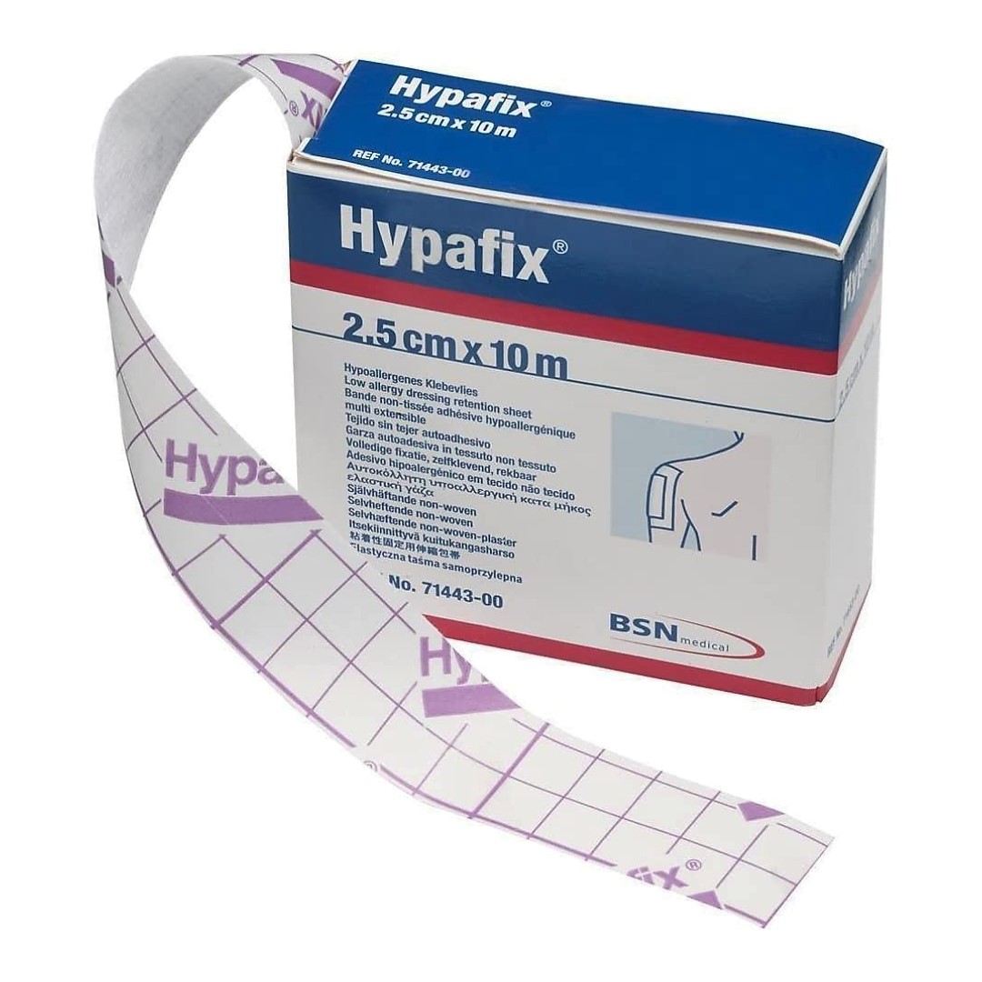 Apósito Hypafix, rollo adhesivo de tejido sin tejer. 2,5cm x 10m