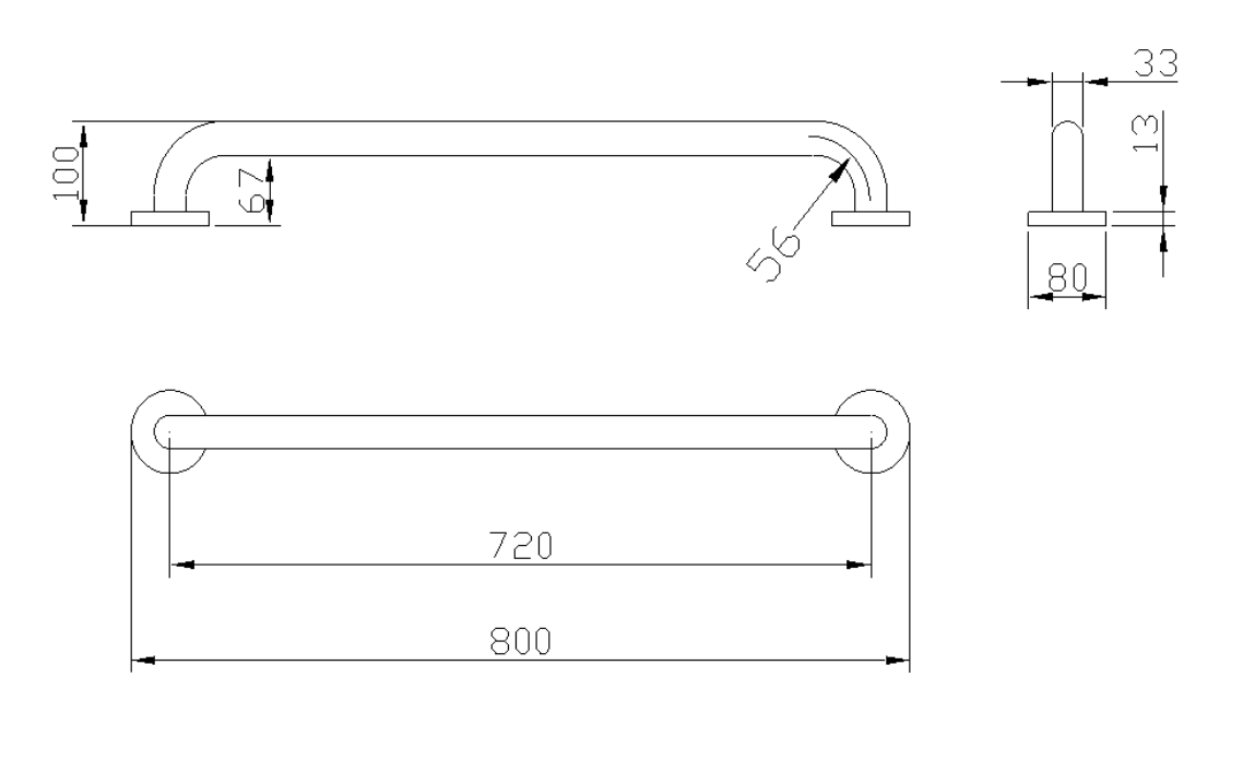 Barra de apoyo recta de acero acabado nylon/vinilo blanco. Varios tamaños