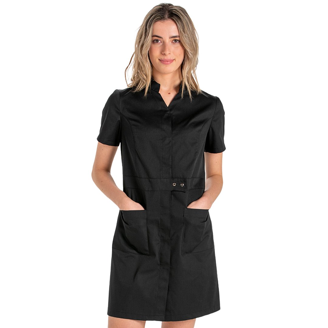 Blouse à manches courtes pour femme avec agrafes, 2 poches. Plusieurs tailles et couleurs