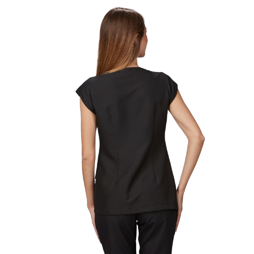 Blouse à manches courtes pour femme, fermeture croisée. Plusieurs tailles et couleurs.