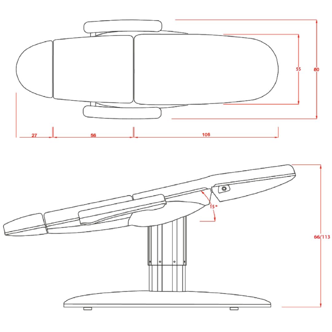 Table de massage électrique haut de gamme minimaliste Vome Smart, 4 moteurs et chauffage. Couleur blanche