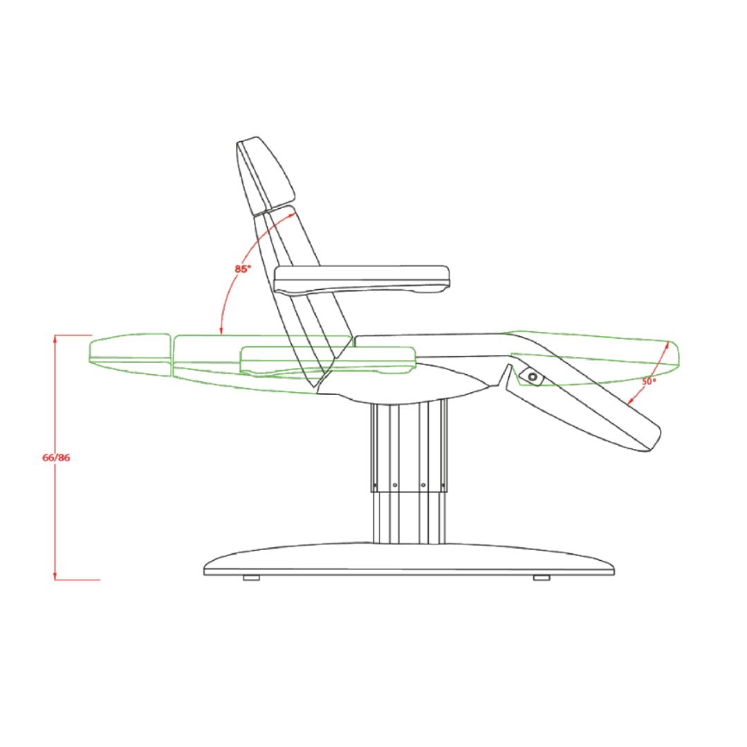Table de massage électrique haut de gamme minimaliste Vome Smart, 4 moteurs et chauffage. Couleur blanche