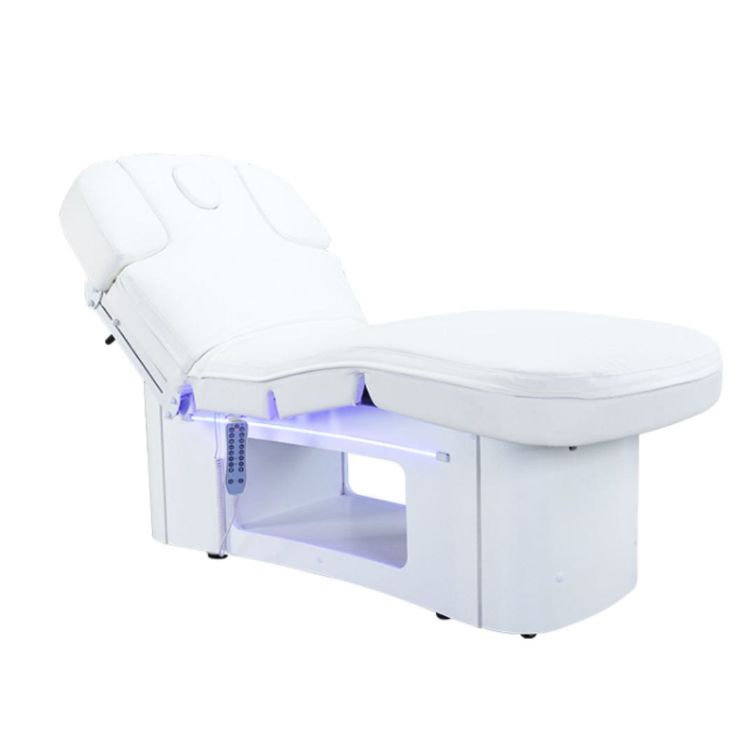 Camilla eléctrica de SPA Luxury de 4 motores, con calefacción y luz LED. Color blanco Camilla eléctrica de SPA Luxury de 4 motores, con calefacción y luz LED. Color blanco