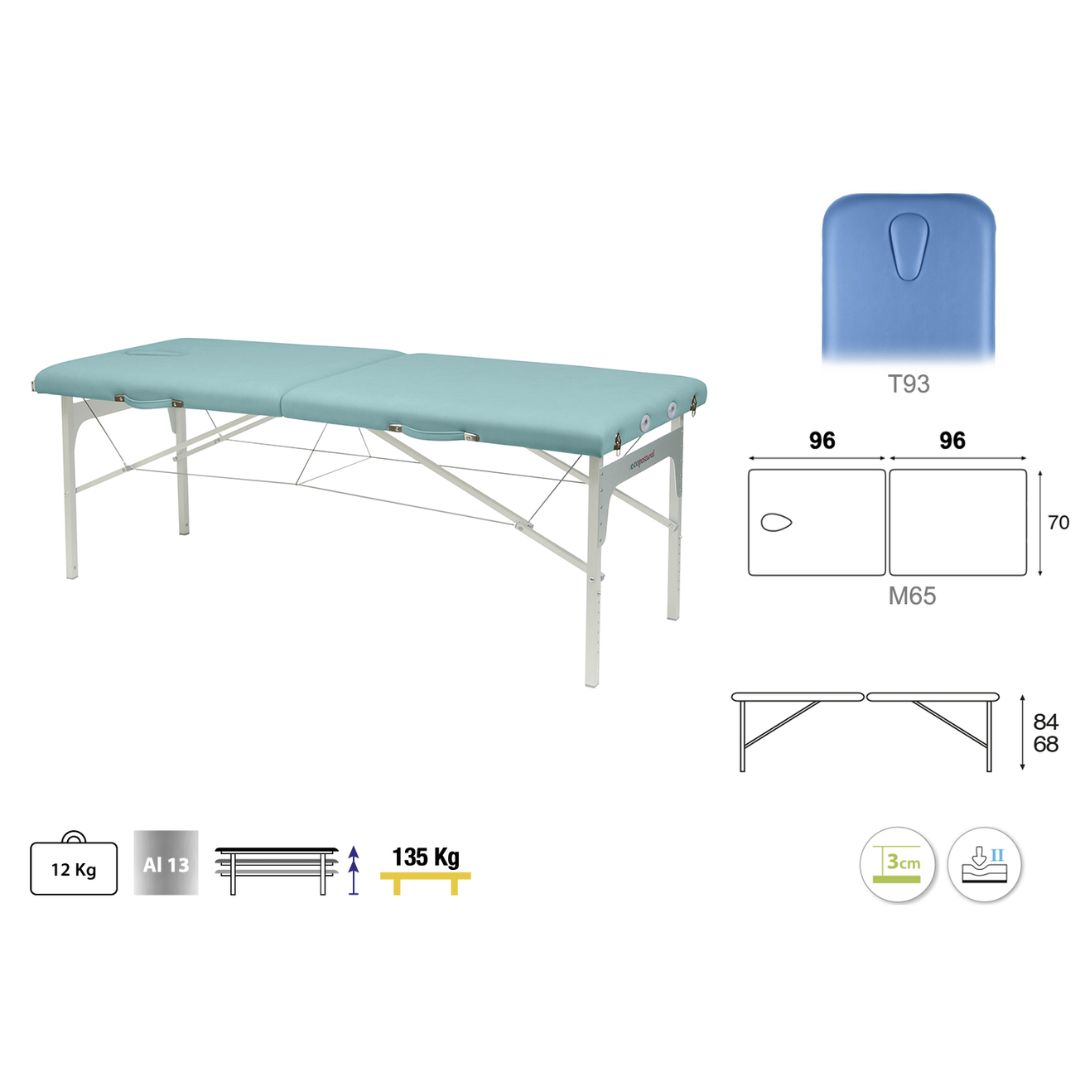 Camilla plegable de patas de aluminio 70x192, altura regulable. Varios colores Camilla plegable de patas de aluminio 70x192, altura regulable. Varios colores