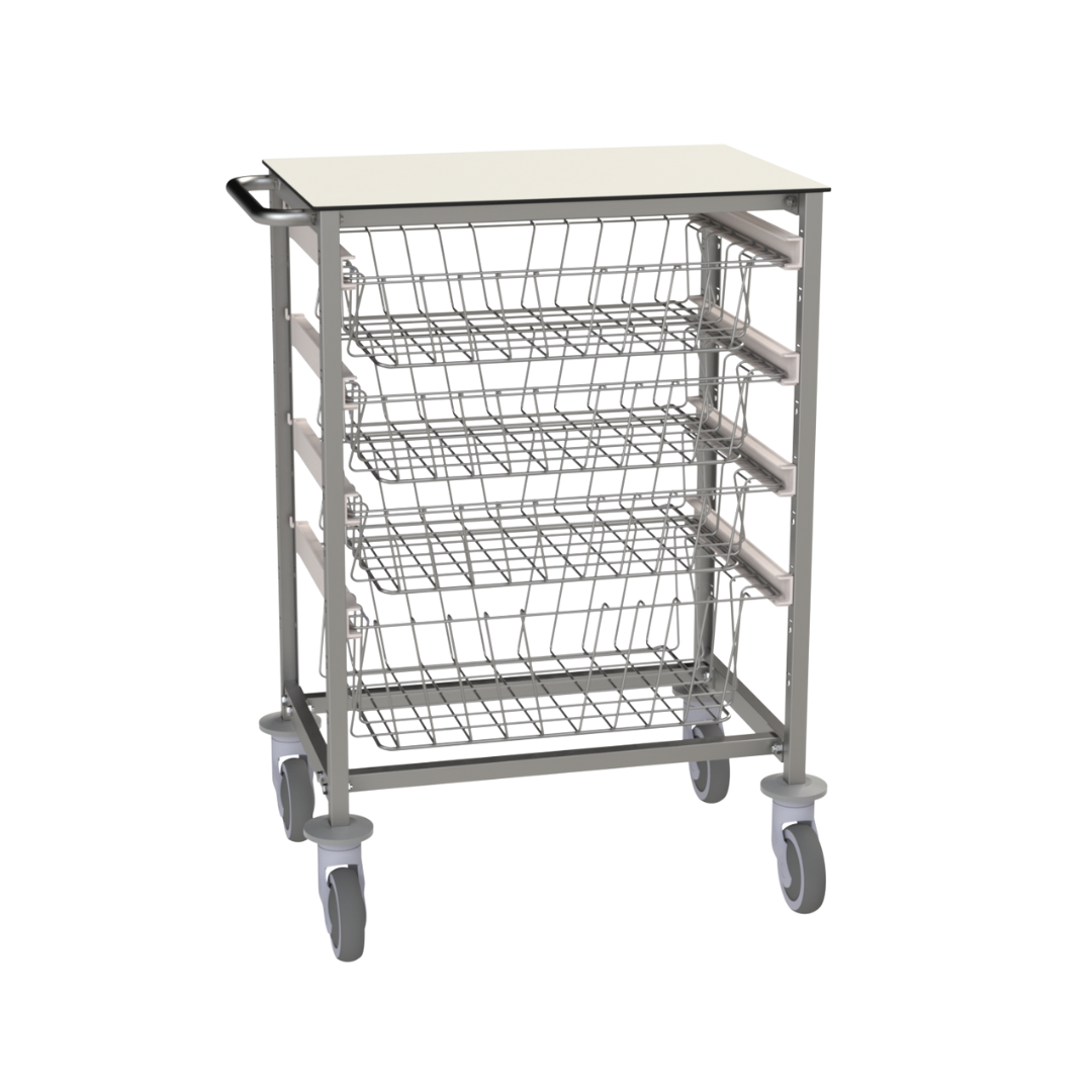 Carro abierto para cestas ISO de 9 niveles, 697 x 472 x 998 mm Carro abierto para cestas ISO de 9 niveles, 697 x 472 x 998 mm