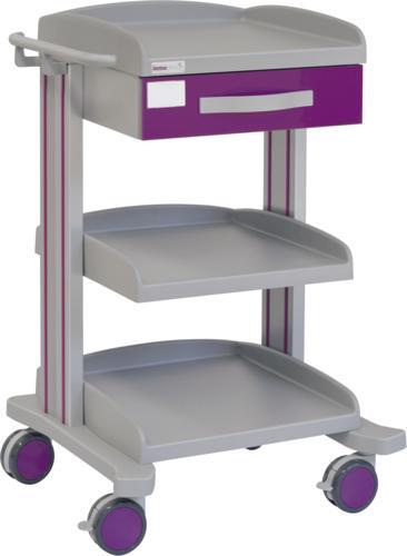 Carro hospitalario multifuncional, 1 cajón superior, 2 bandejas inferiores, empujador. Varios colores. Carro hospitalario multifuncional, 1 cajón superior, 2 bandejas inferiores, empujador. Varios colores.