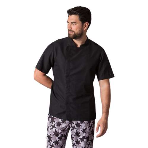 Casaca de cocina de manga corta para hombre, cuello mao. Varias tallas y colores