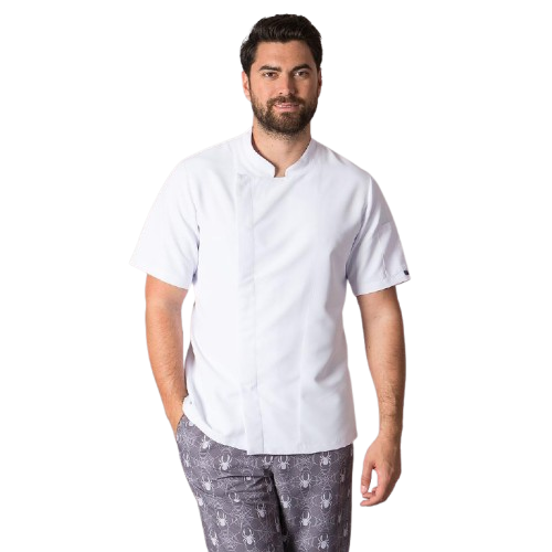 Casaca de cocina de manga corta para hombre, cuello mao. Varias tallas y colores