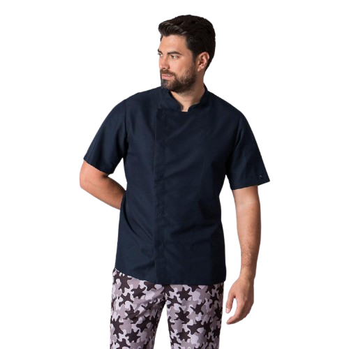 Casaca de cocina de manga corta para hombre, cuello mao. Varias tallas y colores