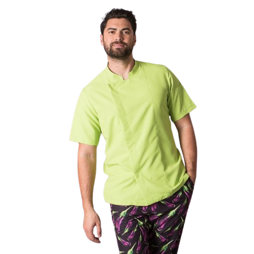 Casaca de cocina de manga corta para hombre, cuello mao. Varias tallas y colores