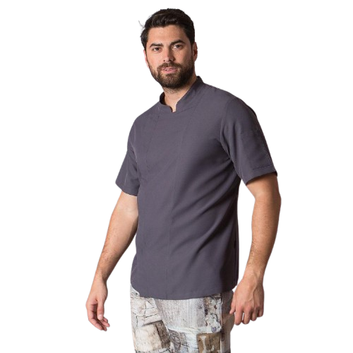 Casaca de cocina de manga corta para hombre, cuello mao. Varias tallas y colores