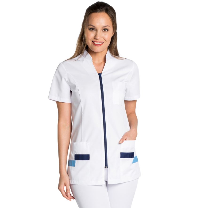 Short-sleeved jacket with mandarin collar for women. Various sizes and colors.