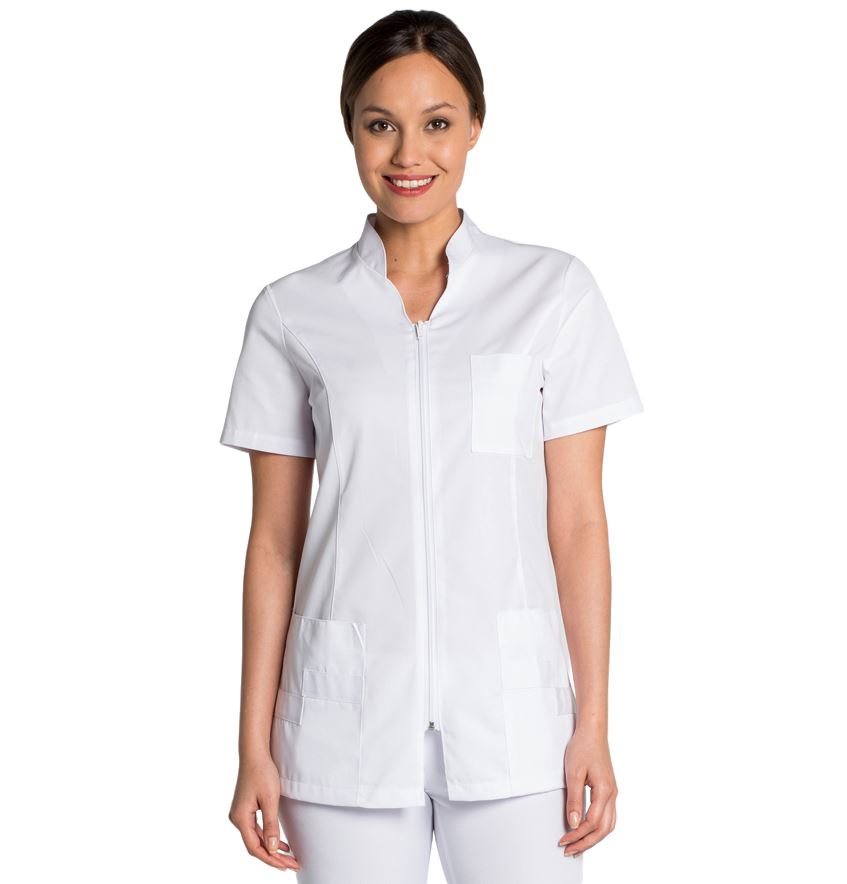 Short-sleeved jacket with mandarin collar for women. Various sizes and colors.
