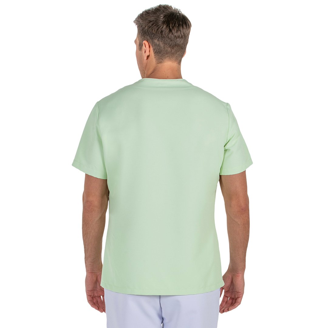 Short-sleeved men's jacket with zipper, 4 pockets. Various sizes and colors.