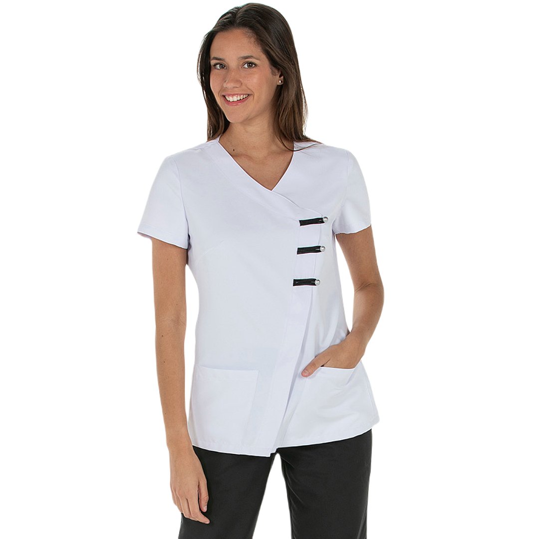 Veste à manches courtes pour femme avec passants, 100% polyester. Plusieurs tailles et couleurs