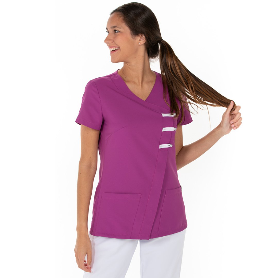 Veste à manches courtes pour femme avec passants, 100% polyester. Plusieurs tailles et couleurs