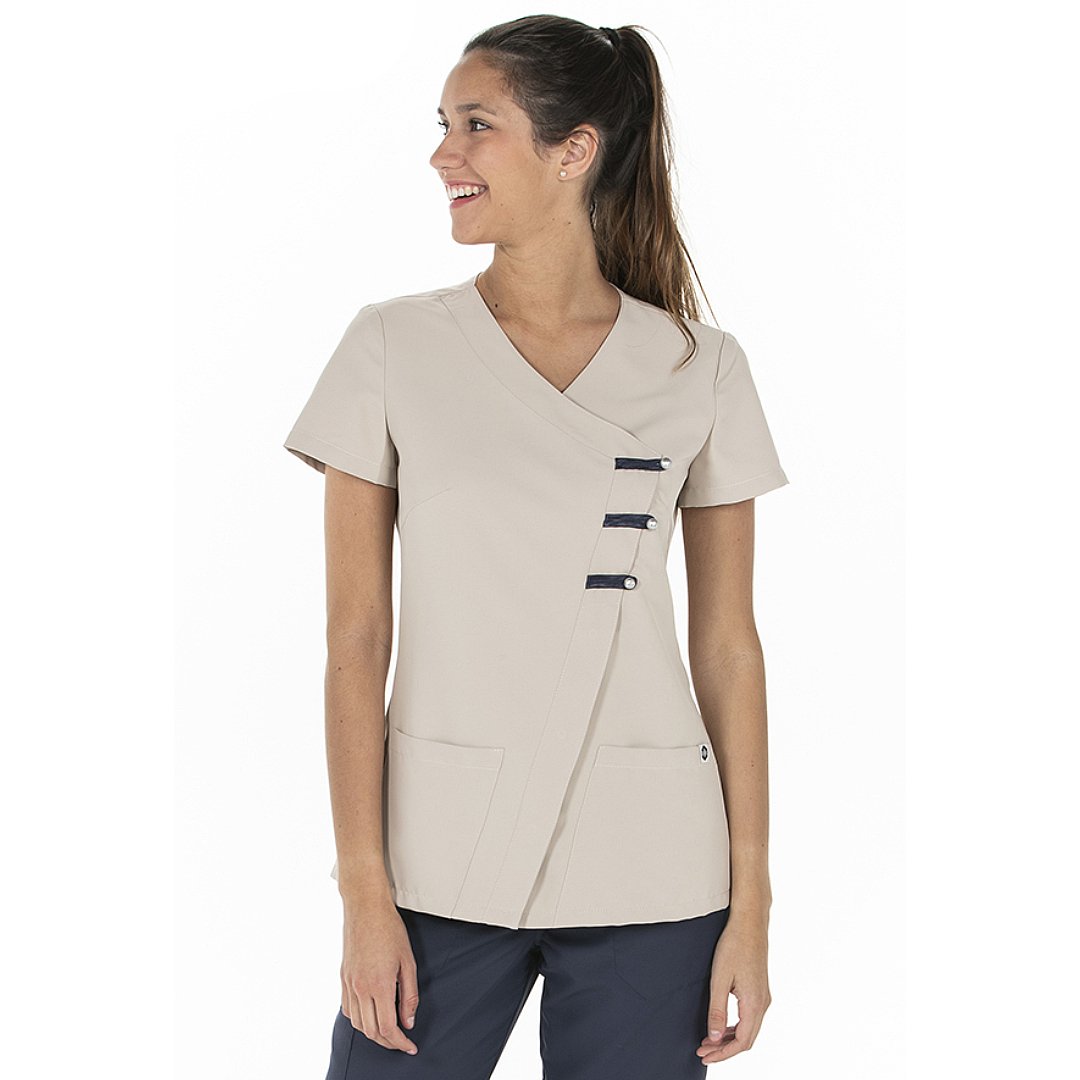 Veste à manches courtes pour femme avec passants, 100% polyester. Plusieurs tailles et couleurs