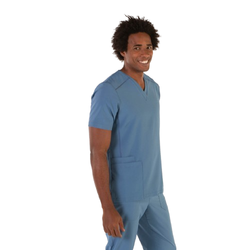 Blouse médicale à manches courtes pour homme, col en V. Plusieurs tailles et couleurs
