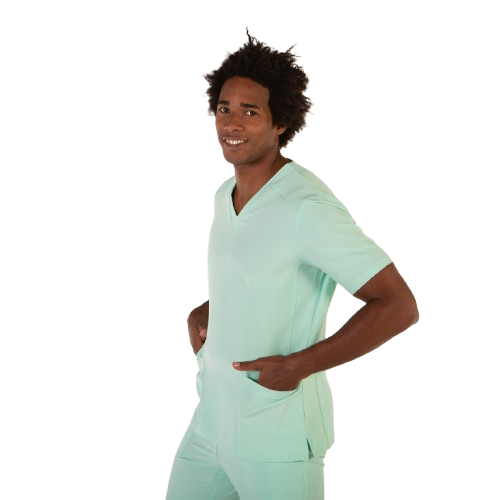Blouse médicale à manches courtes pour homme, col en V. Plusieurs tailles et couleurs