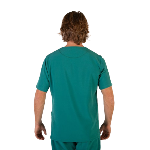 Blouse médicale à manches courtes pour homme, col en V. Plusieurs tailles et couleurs