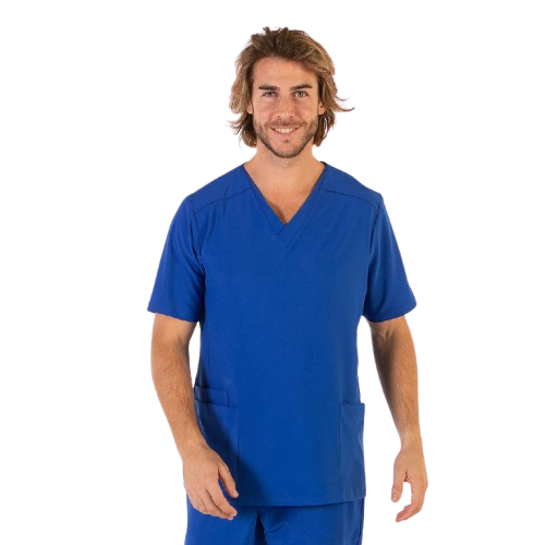 Blouse médicale à manches courtes pour homme, col en V. Plusieurs tailles et couleurs