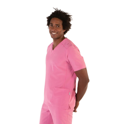 Blouse médicale à manches courtes pour homme, col en V. Plusieurs tailles et couleurs