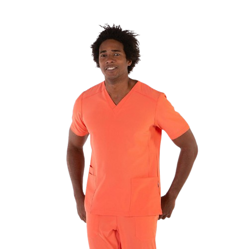 Blouse médicale à manches courtes pour homme, col en V. Plusieurs tailles et couleurs
