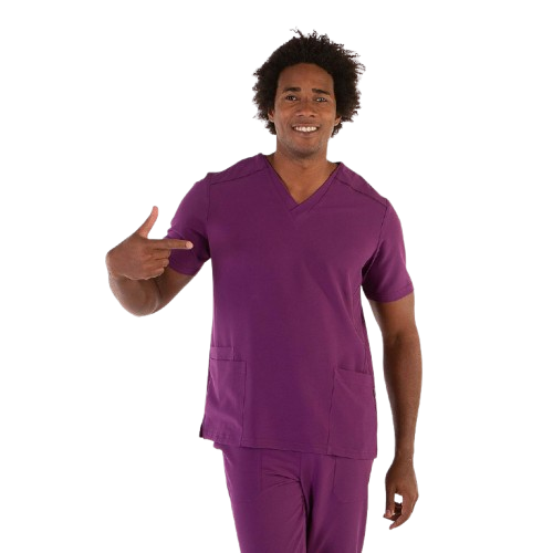 Blouse médicale à manches courtes pour homme, col en V. Plusieurs tailles et couleurs