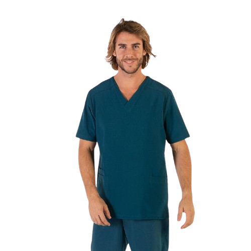 Blouse médicale à manches courtes pour homme, col en V. Plusieurs tailles et couleurs