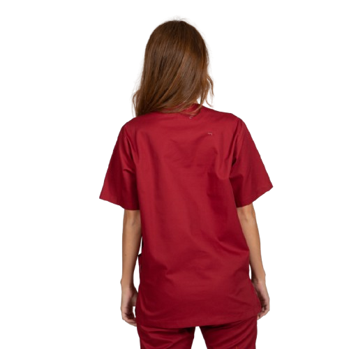 Blouse médicale unisexe à manches courtes, col en V. Plusieurs tailles et couleurs.