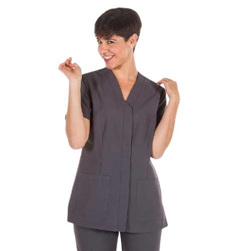 Semi-fitted short sleeve jacket for women, V-neck. Various sizes and colors.