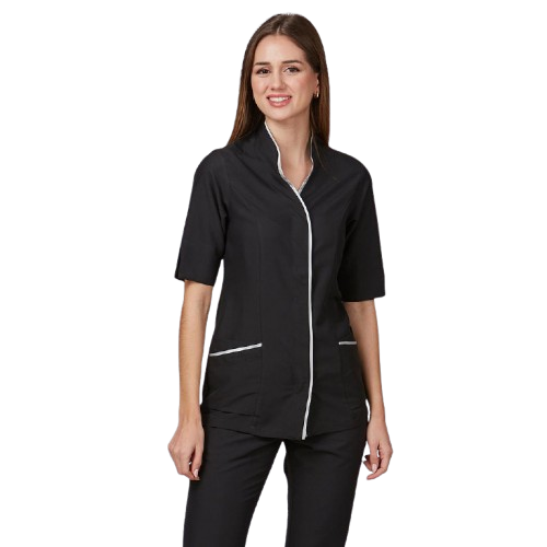 Semi-fitted short sleeve jacket for women. Various sizes and colors.
