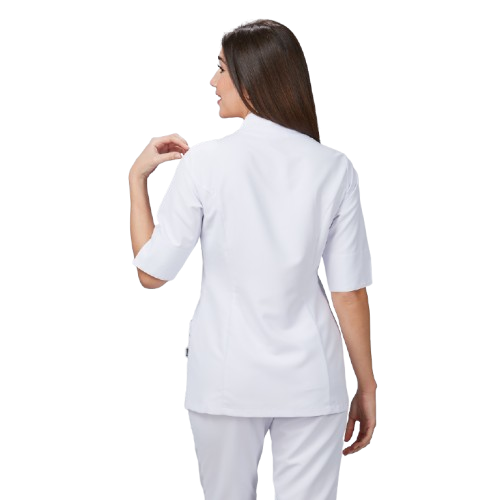 Semi-fitted short sleeve jacket for women. Various sizes and colors.