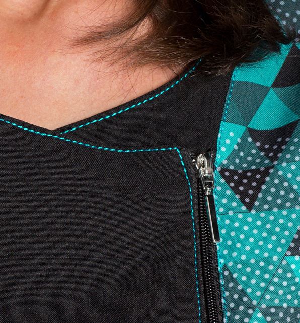Casaca sin mangas para mujer con estampado de triángulos. Varias tallas y colores Casaca sin mangas para mujer con estampado de triángulos. Varias tallas y colores