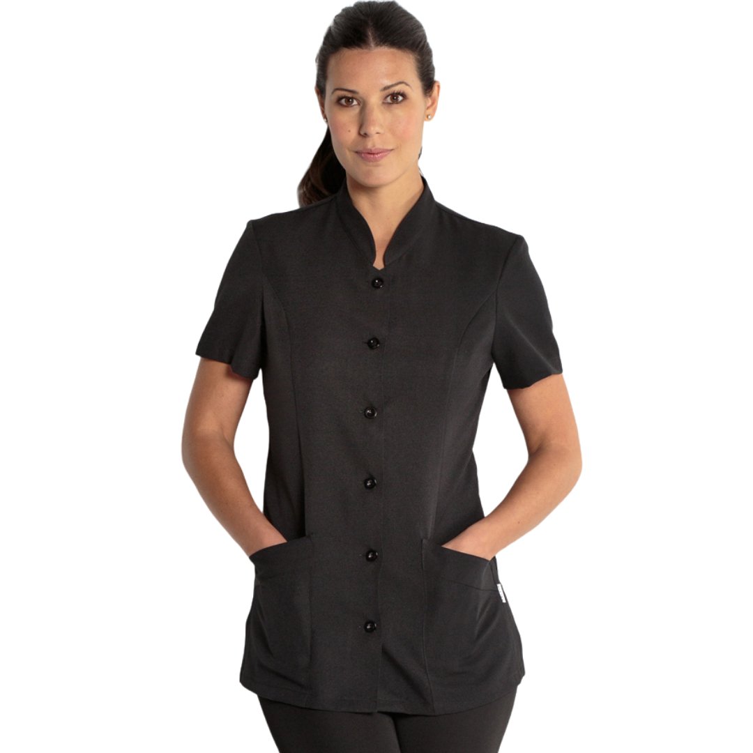 Chaqueta básica manga corta, cuello mao. Blanca o negra. Varias tallas Chaqueta básica manga corta, cuello mao. Blanca o negra. Varias tallas