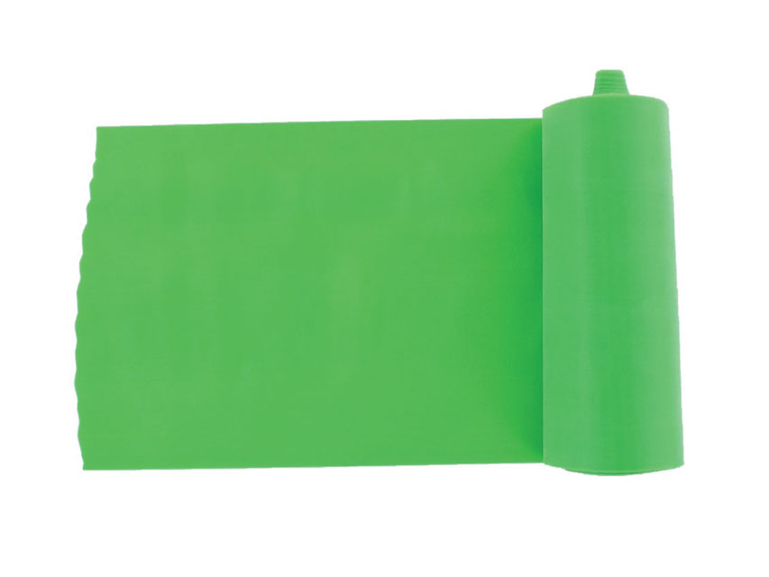 Cinta elástica con látex, 5,5 m. Color Verde. Resistencia fuerte