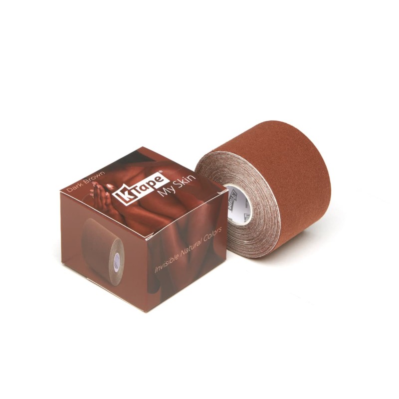 Cinta kinesiológica K-Tape® My Skin, 50 mm x 5 m. Color marrón oscuro Cinta kinesiológica K-Tape® My Skin, 50 mm x 5 m. Color marrón oscuro