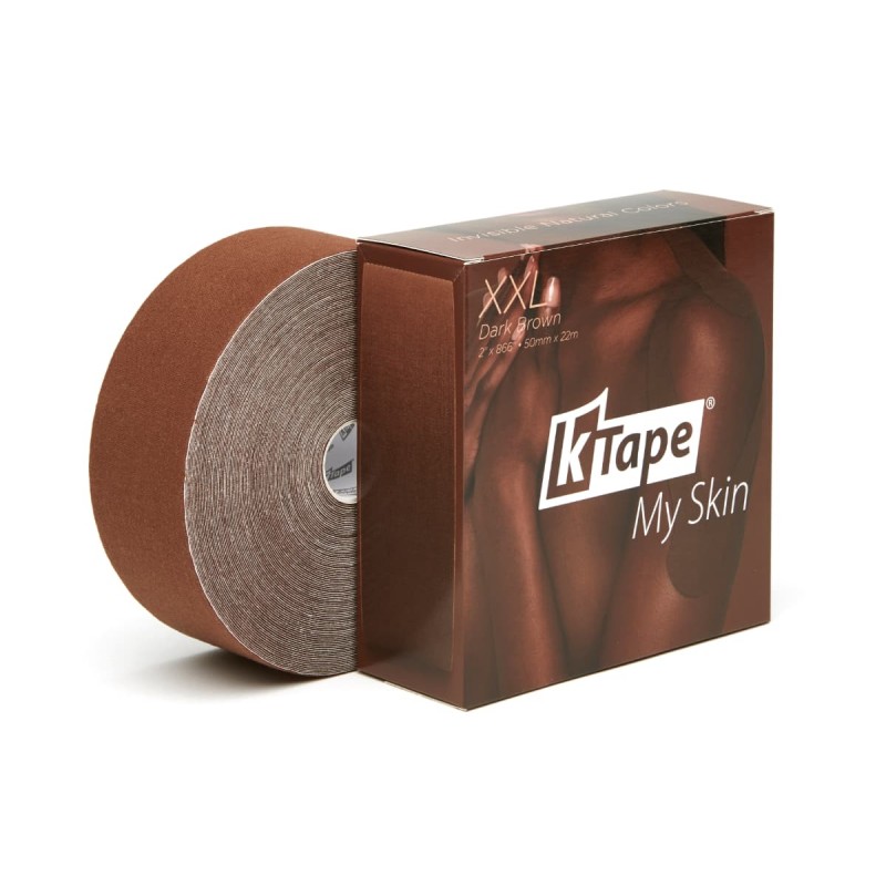 Cinta kinesiológica K-Tape® My Skin XXL, 50 mm x 22 m. Color marrón oscuro Cinta kinesiológica K-Tape® My Skin XXL, 50 mm x 22 m. Color marrón oscuro