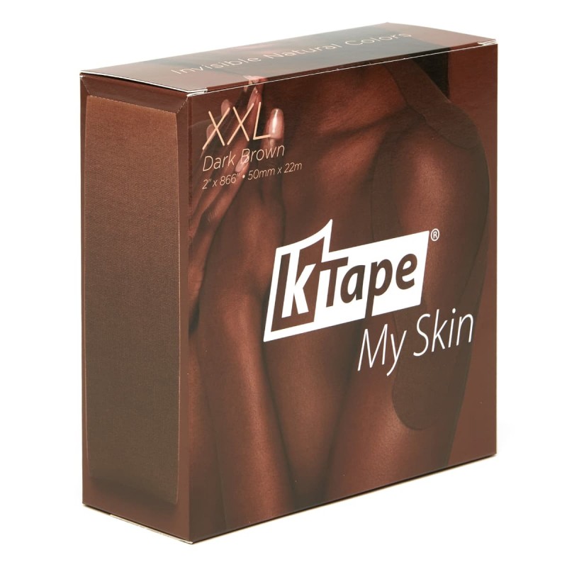 Cinta kinesiológica K-Tape® My Skin XXL, 50 mm x 22 m. Color marrón oscuro Cinta kinesiológica K-Tape® My Skin XXL, 50 mm x 22 m. Color marrón oscuro