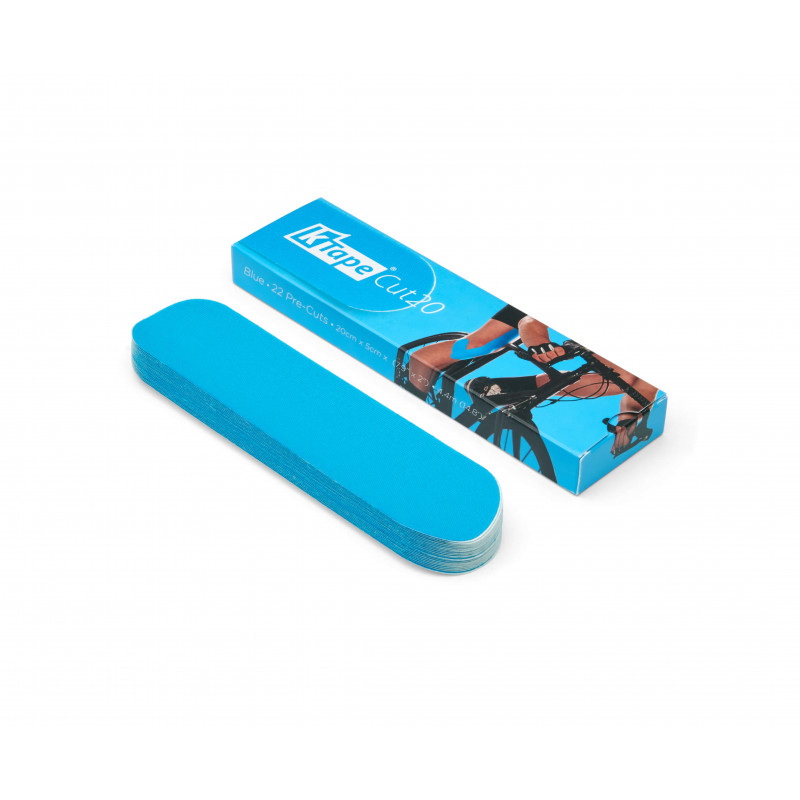 Cinta kinesiológica precortada K-Tape® Cut, 20 x 5 cm. Color azul. Caja de 22 unidades Cinta kinesiológica precortada K-Tape® Cut, 20 x 5 cm. Color azul. Caja de 22 unidades
