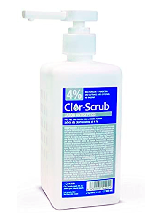 Clor-Scrub jabón antiséptico al 4%. 500 ml con bomba