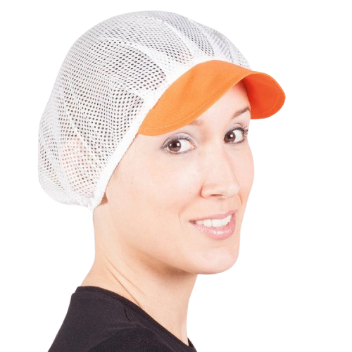 Cofia unisex de rejilla blanca, talla única. Varios colores de visera. Caja de 10 unidades Cofia unisex de rejilla blanca, talla única. Varios colores de visera. Caja de 10 unidades