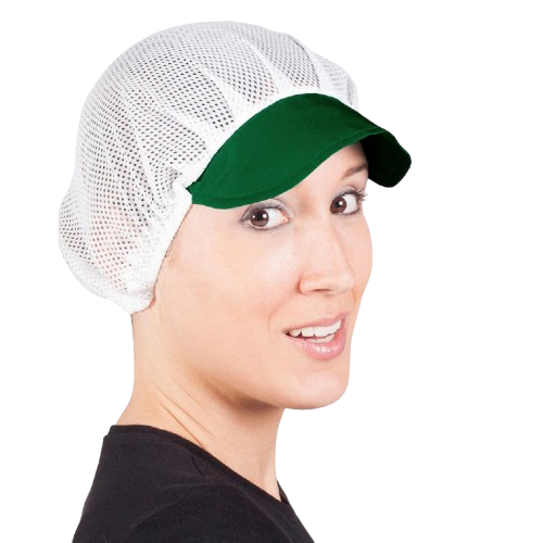 Cofia unisex de rejilla blanca, talla única. Varios colores de visera. Caja de 10 unidades Cofia unisex de rejilla blanca, talla única. Varios colores de visera. Caja de 10 unidades