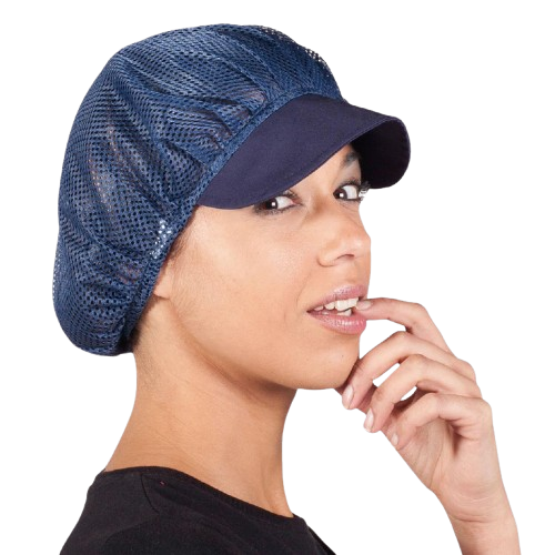 Cofia unisex de rejilla con visera, talla única. Varios colores. Caja de 10 unidades Cofia unisex de rejilla con visera, talla única. Varios colores. Caja de 10 unidades