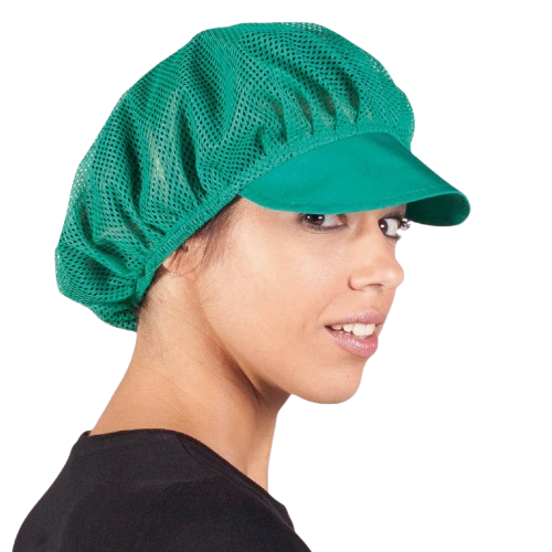 Cofia unisex de rejilla con visera, talla única. Varios colores. Caja de 10 unidades Cofia unisex de rejilla con visera, talla única. Varios colores. Caja de 10 unidades