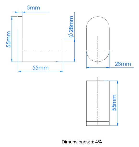 Colgador de pared de acero inoxidable con acabado negro mate Colgador de pared de acero inoxidable con acabado negro mate