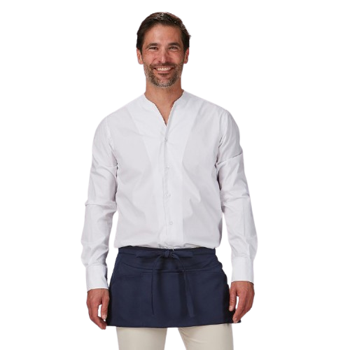 Tablier court en sergé unisexe, taille unique. Plusieurs couleurs.