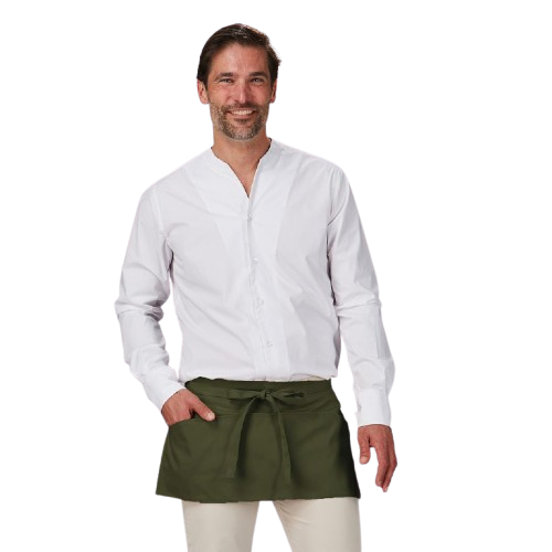 Tablier court en sergé unisexe, taille unique. Plusieurs couleurs.